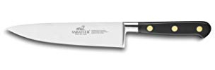 Sabatier Ideal Kockkniv, 100% Smidd, 15 Cm, Blad I Rostfritt Stål Och Nitar I Mässing, Idealisk För Att Finhacka, Skiva Och Hacka Med Precision, Tillverkad I Frankrike