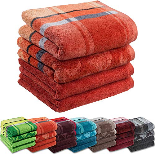 Erwin Müller Handtuch-Set 4er-Pack Terra Größe 50x100 cm - Ludwigsburg - 100% Baumwolle - kuschelweich, saugstark, voluminös - praktisch durch beidseitige Schlaufen (weitere Farben)