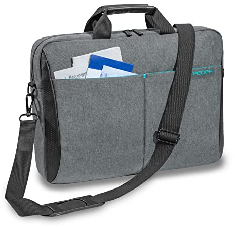 PEDEA laptop bag Lifestyle bag for notebooks with screens up to 15.6 inches (39.6 cm); shoulder bag with shoulder strap incl. wireless mouse, grey