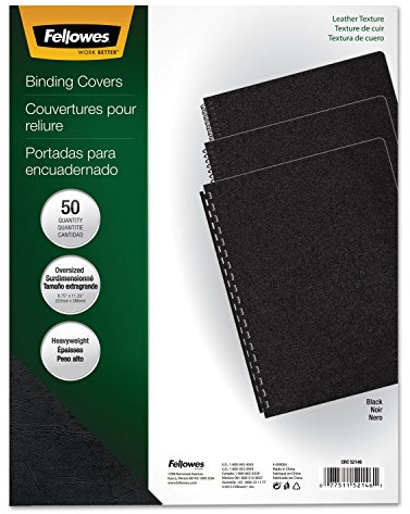 Fellowes Executive Presentation Cover, 11-1/4 x 8-3/4-Inches, 50 per Pack, Black (52146)