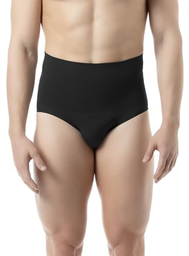 Farmacell 411 (Black, M) Slip Gainant Homme en Coton, Taille Haute Maintien Abdominal, Made in Italy