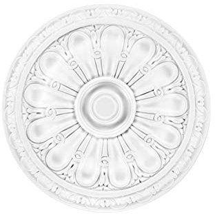 1 Rosette Rosetta da Soffitto Copertura Poliuretano Stucco Decorativo Antiurto O40cm, R132