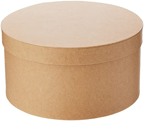 GLOREX Rundbox, Pappe, Natur, 18 x 18 x 9,5 cm