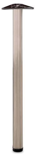 Amig - Verstellbares Tischbein aus Stahl Chrom Matt - Höhenverstellbar 10 mm - Beine für Schreibtische, Küchen- oder Esstische - Maße 710x60x1,2 mm - Tragfähigkeit 15 kg pro Bein