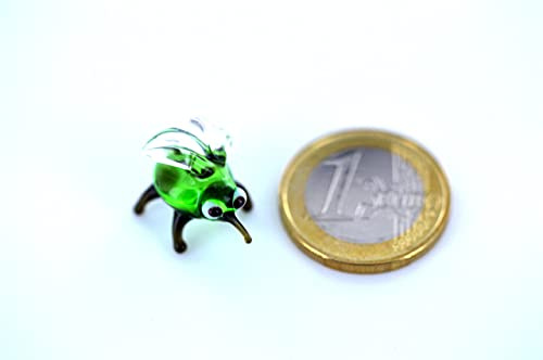 Unbekannt Fliege Grün Schwarz Mini - Miniatur Figur Grüne Stubenfliege mit Rüssel - Glasfigur Käfer Insekt Glastier - Setzkasten Deko Vitrine