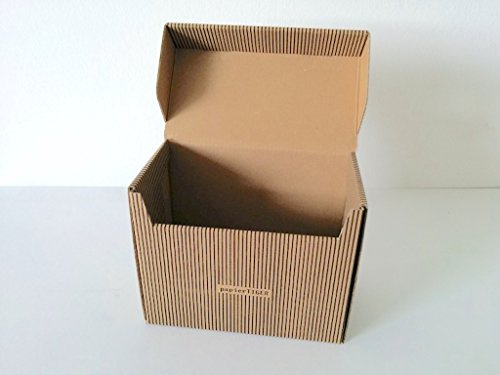 7 Papiertiger Karteikästen A7 Karton Streifendesign schwarzbraun faltbar für bis zu 300 Karteikarten