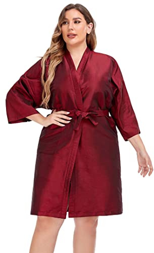 PERFEHAIR Salon Client Gown Robes Cape, Hair Salon Smock for Clients- Kimono Style (Red)