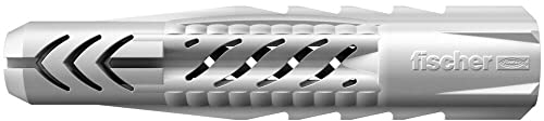 FISCHER Universaldübel UX 8 x 50, Schachtel mit 50 Nylondübeln, Allzweckdübel ohne Rand, für optimalen Halt bei Befestigungen in Beton, Gipskarton, Kalksand-Lochstein uvm.