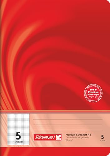 Brunnen 104550502 Premium-Schulheft DIN A5, 32 Blatt, Doppelheft