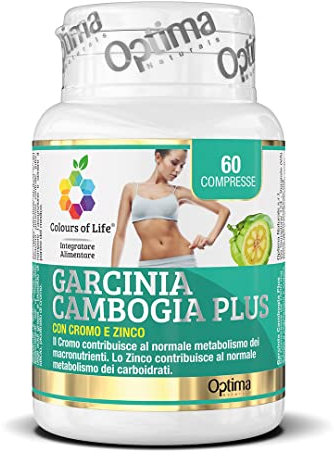 Colours of Life Garcinia Cambogia Plus - Integratore di Garcinia Cambogia - Controlla il Senso di Fame e Mantiene il Peso Corporeo - Senza Glutine e Vegano, 60 Compresse