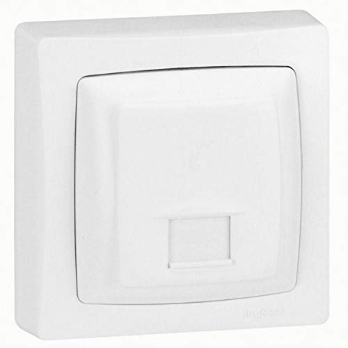 Legrand 086033 Prise RJ45 Numéris ou Internet 8 Contacts Appareillage Saillie Complet, Blanc, Lot de 10