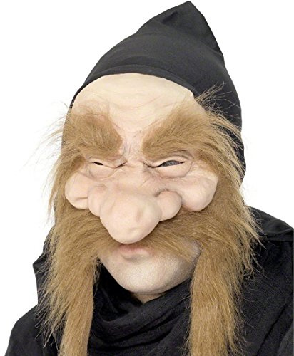 NET TOYS Zwerg Maske Wikinger hautfarben Zwergenmaske Horrormaske Gnom Maske Gnommaske Karneval Fasching