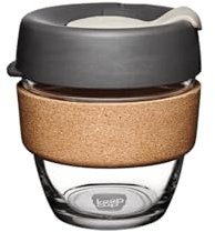 KeepCup återanvändbar kaffekopp – brygd härdat glas och naturlig kork, S 227 ml – press