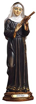 Santa Rita H. cm 42 Statue Heilige in Harz pb0016
