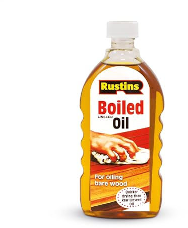Rustins Boiled Linseed Oil 500ml – Traditional Wood Restorer & Protective Oil – Deep Nourishment for Furniture, Doors, Decking & Interior Wood – Enhances Natural Colour & Grain