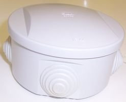 IP44 thermoplastique 4 entrée Boîte de dérivation ronde boîtier – 80 x 40 mm