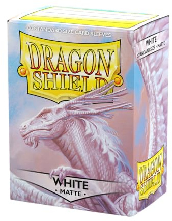 Dragon Shield | Standard Size Matte Card Sleeves | 100 CT - Smooth & Tough TCG Sleeves - Compatible with Pokemon, Flesh & Blood, One Piece & Magic the Gathering | Matte White