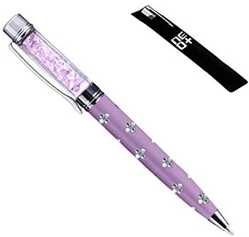 NEO+ Bolígrafo decorado con cristales. Incluye un recambio de tinta y estuche, color morado