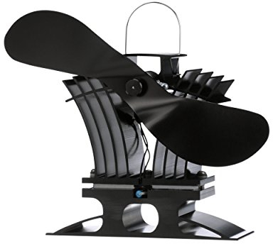 Ecofan 806CAXBX - Ventola per stufa a legna alimentata a calore, bilingue, lama da 22,9 cm, colore: nero