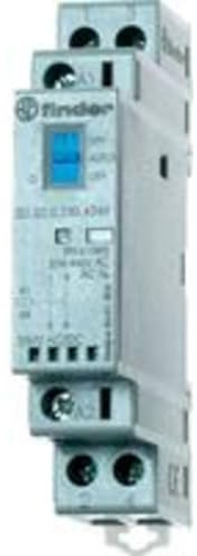 finder 223200244340PAS Installationsschütze, modular, 24 VAC/DC, 2 Schließer, Öffner, 25 A, Kontaktmaterial: AgSnO2, mechanische Anzeige, LED-Anzeige, mit Schalter Grau