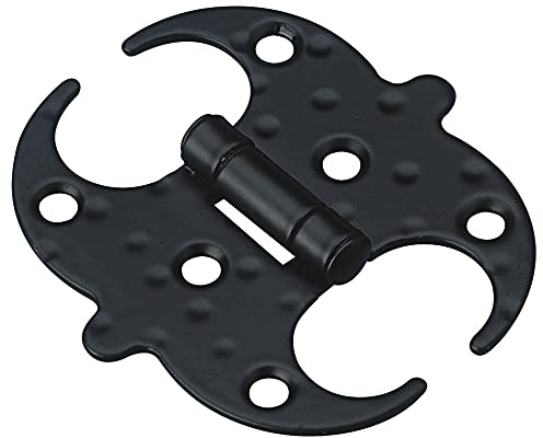 Amig - Bisagra Mariposa Estilo Forja 553-100 - Acero Negro Decorativo - Fácil Instalación - Para Puertas y Portones Rústicos, Negro, 100x95x1,5 mm, Acero