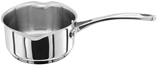 Stellar Profile Milk Pan with Pouring Lip, 0.8L - 14cm Saucepan for Induction Hobs, All Hob Types & Gas Ranges - Small Stainless Steel Pot, Oven Safe, Dishwasher Safe - Soups, Sauces, Porridge & Milk