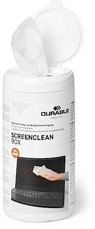 Durable Bildschirmreiniger (Screenclean Box, Spenderdose) 100 Feuchttücher, weiß, 573602