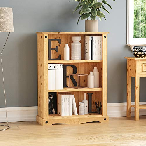 Vida Designs Corona Buch- und DVD-Regal aus Holz, Klein, Pinie