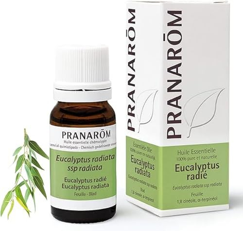Pranarôm Aceite Esencial Eucalipto radiata, 100% Quimiotipado, eucalyptus radiata ssp radiata, hoja, respiración, defensas naturales, purificador, difusión atmosférica, 10 ml