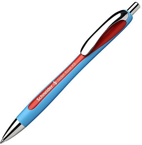 Kugelschreiber Slider Rave XB, rote Mine, Metallclip, blauer Schaft