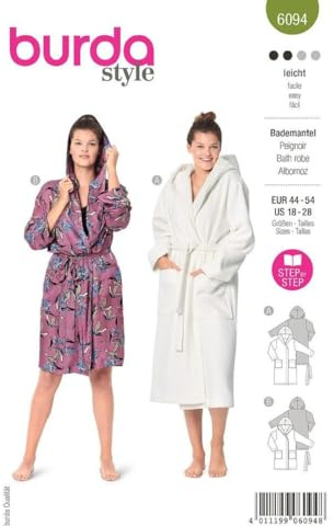 Burda B6094 Patron de Couture, Papier, Blanc, 44-54