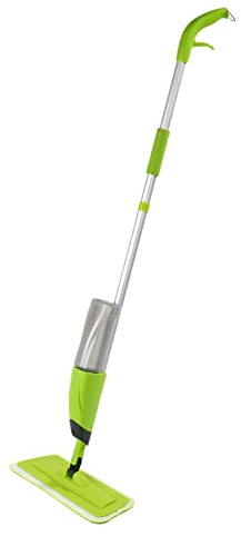 WENKO Balai Lave Sol avec Vaporisateur, Nettoyeur-Vaporisateur avec Reservoir 0.5L, Nettoyage Rapide sans Seau d´Eau, Aluminium, 43x128x14,5 cm, Vert