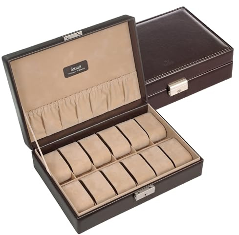 SACHER Uhrenetui für 12 Uhren new Classic/Mocca