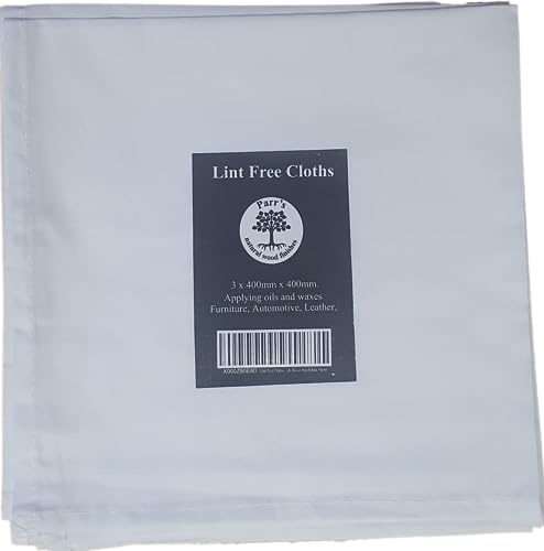 Lint Free Cloths- Pack of 3 x 400mm x 400mm- Apply Oils Waxes Dyes Polish