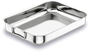 LACOR 61530 - Rustidera con Asa Abatible 30x22 cms.Acero Inoxidable 18% CR. | En acero inoxidable, para asados jugosos al horno; ideal para cocina profesional y uso diario en casa, versátil y duradero