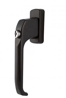 heicko Fenstergriff aus Aluminium Dolly, abschließbar, pulverbeschichtet braun, RAL 8019 35x10 mm (1 ST)