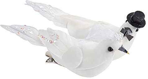 Hochzeitstaubenpaar, 10 cm mit clip, 1 Paar per Box
