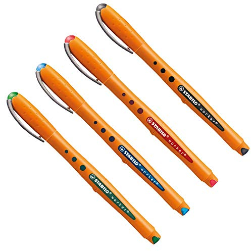 Rollerball - STABILO worker+ - fein - 1 Stück - blau