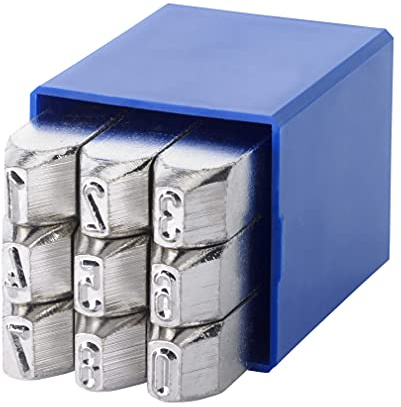 GRAVUREM-NR.1 Schlagzahlen, Schlagstempel, Prägestempel - Zahlen 0-9 für Edelstahl (VERNICKELTE OBERFLÄCHE) / 4mm