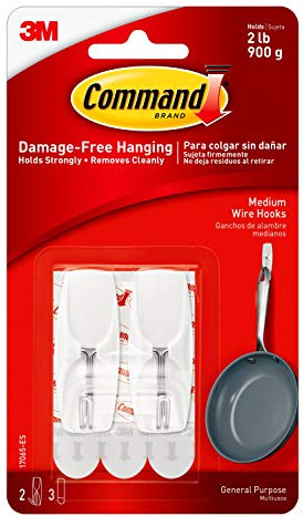 Command 17065-ES Medium Wire Toggle Hook - White