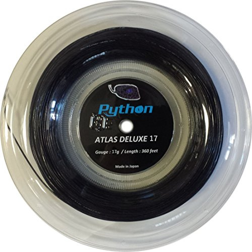 PYTHON Atlas Deluxe Racquetball Saite Rolle (natur oder schwarz Farbe/16 G, 17 g, 18 g) (360 FT.), schwarz