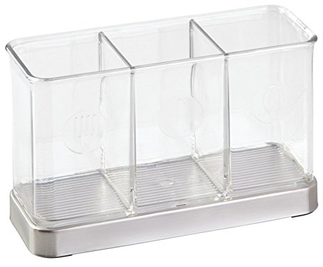iDesign 67280EU Organizzatore Posate Forma 2, Plastica, Argento, 19x7x12.5 cm