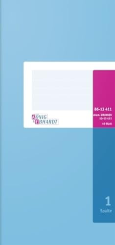 K+E Geschäftsbuch 2/3A4 40 Blatt 1 Spalte Karton hellblau