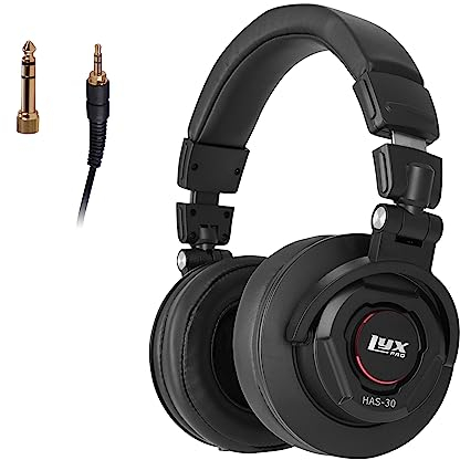LyxPro HAS-30 Professional Over-Ear Studio Monitor Headphones with Detachable Cable, for Recording, Mixing, DJ & Music Listening