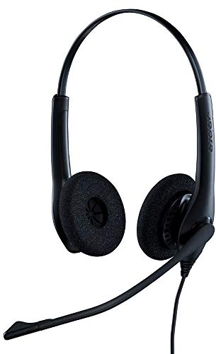 Jabra Biz 1500 USB-A On-Ear Stereo Headset - Corded Headphone with Noise-Cancelling Microphone, Control Unit and Volume Spike Protection for Deskphones and Softphones