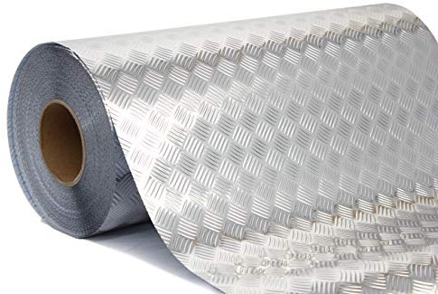 Industrial utilidad diamante placa acabado en cromo metálico Contacto de vinilo rollo de papel adhesivo para estantes para suelos, paredes