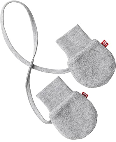 Zutano Fleece Mittens for Babies, Infants, and Newborns, Thumbless Outdoor Winter Baby Gloves, Heather Gray