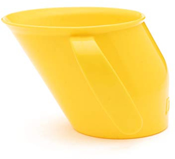 Doidy Cup, 3 Months +, Baby & Toddler First Open Beaker, Unique Slanted Design for Training & Learning to Drink, weaning Essentials for Milk & Water (Trainer Cup, Yellow)