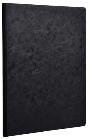 Clairefontaine 791401C - Cuaderno con reverso de tela negra - Age Bag - A4 (21 x 29,7 cm) - 192 páginas blancas lisas - Papel de 90 g - Cubierta cartulina lustrada - Negro