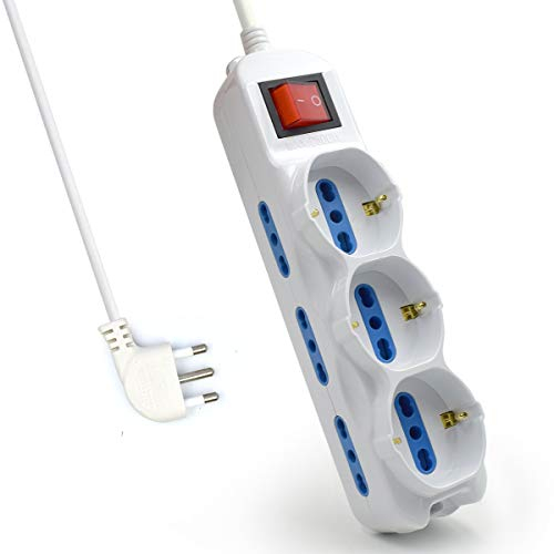 Ewent EW3928 Multipresa Elettrica, White, 9 prese